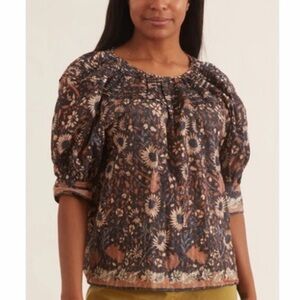 Ulla Johnson Agnes Blouse in Obsidian